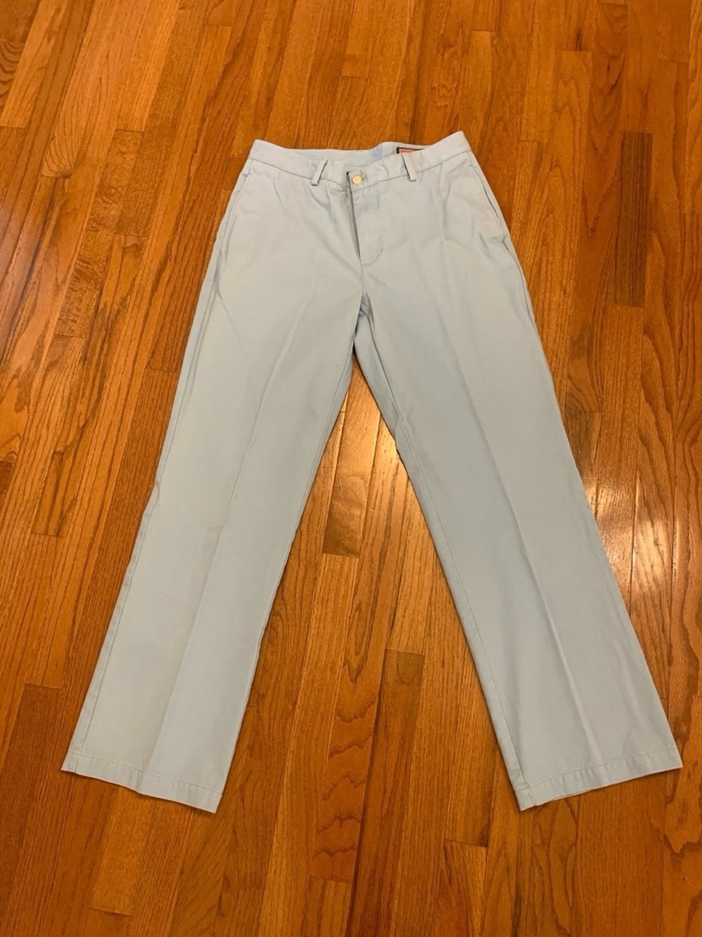 Vineyard Vines Men Blue Twill Cotton Chino Pants Flat Front Straight Leg 33"